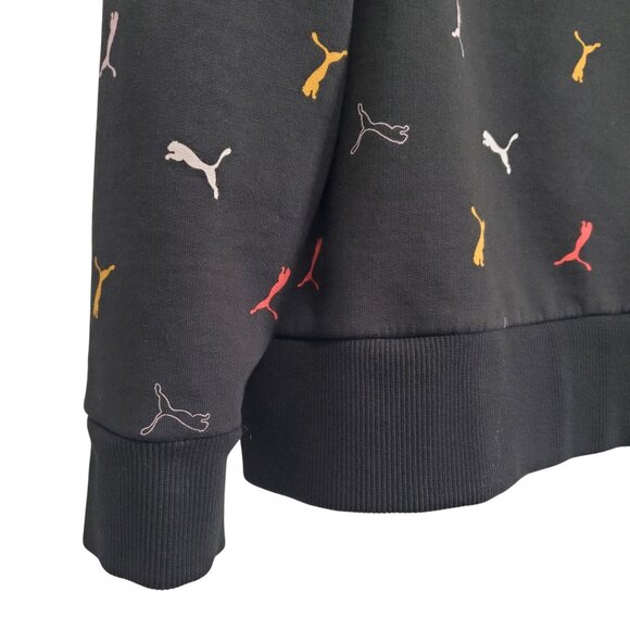 Puma Womens Size XL Sweatshirt Graphic Logo Multi All Over Print Relaxed Fit - Picture 6 of 10